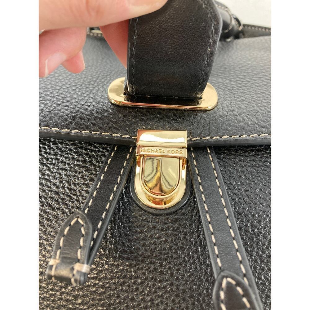 MICHAEL KORS, MEDIUM BLACK PEBBLED LEATHER BACKPACK - Picture 8 of 16